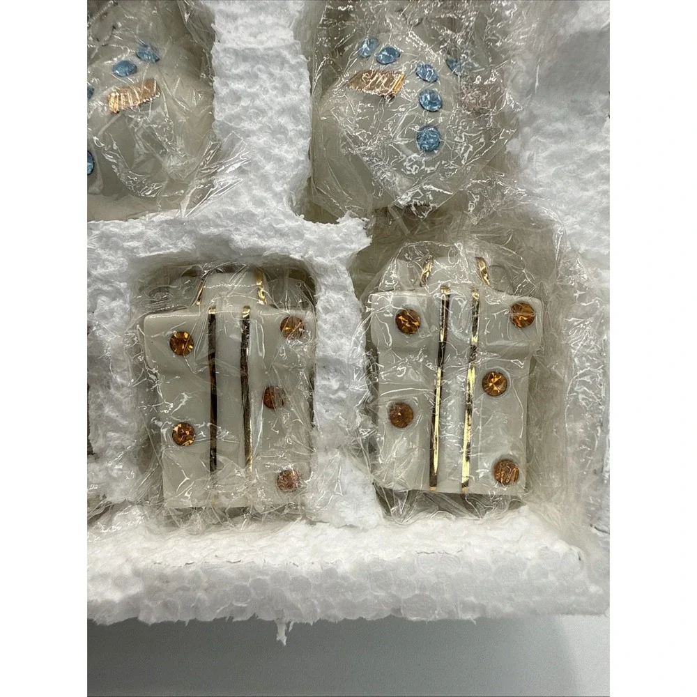 Lenox Christmas Jeweled Salt & Pepper Shakers Set of 4 New 2.5 Inches Tall